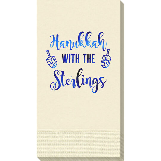 Hanukkah Dreidels Guest Towels